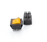 1Pcs 220V switch KCD4 boat-shaped rocker power button on-0ff yellow light