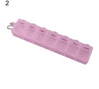 1PCS 3 colores 7 días Medicina semanal Tableta de medicina Caja de medicina Soporte de almacenamiento Organizador Contenedor Caja de píldoras Divisores, rosa