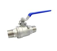 1PCS 304 Stainless steel ball valve 1/4'' 3/8'' 1/2'' 3/4'' Male Thread Valve Connector Joint Pipe Fitting Coupler (1")