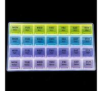 1PCS 4 Row 28 Squares Weekly 7 Days Tablet Pill Box Holder Medicine Storage Organizer Container Case