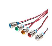1pcs 6mm LED Waterproof Metal Indicator Light Signal Lamp With Wire Red/Yellow/Blue/Green/White Metal button3V 6V 12V 24V 110V 220V(110V-220V Red)