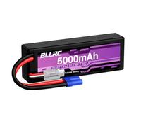 1PCS 7.4V 5000mah 2S 80C Lipo Batería con Conector EC5 y Carcasa Protectora para 1/8 1/10 RC-Autos/SUV, cuadrocópteros y RC-Drones