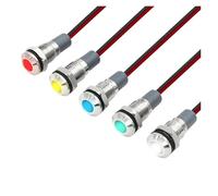 1pcs 8mm Metal Signal Lamp Waterproof IP67 Light LED Indicator with Wire 3V 6V 12V 24V 220V Red Green Yellow White Blue(YELLOW12-24VACDC)