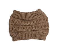 1Pcs Autumn Winter Women Turban Headwraps Headwear Ear Warmer Knitting Headband Hair Band Ponytail Beanie Hat(Color 4)