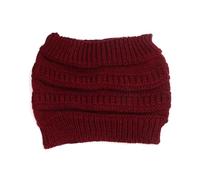 1Pcs Autumn Winter Women Turban Headwraps Headwear Ear Warmer Knitting Headband Hair Band Ponytail Beanie Hat(Color 3)