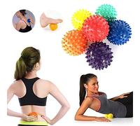 1Pcs Bola de masaje para yoga - Spiky para masaje de espalda con tejido profundo, masajeador de pies, fascitis plantar y terapia muscular en todo el cuerpo (Naranja)
