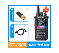 (1PCS-cable-805) BTDX BT-8000 10W Radioaficionado de banda completa Radio bidireccional 256CH Walkie