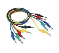 1pcs Cables con Conector Tipo Banana, 5 uds., 1M, 4 Mm, Conector Tipo Banana a Conector Tipo Banana, Cables de Prueba de Cobre, Multímetro Doble, Abrazaderas de Resorte