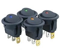 1Pcs Car 12V 3 Pin Round Rocker Dot Boat LED Light Toggle Switch SPST ON/Off (Color : Red My, Size : 12V) Industrial Switches