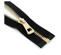 1pcs cremalleras de metal 5# 35-85cm Camisas decorativas, Oro negro, 35cm