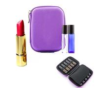 1Pcs Estuche Aceites Esenciales Pequeño, Estuche Aceites Esenciales Viaje, Organizador de Aceites Esenciales para La Celebración de Aromaterapia, Esmalte de Uñas 5Ml 10Ml Botellas(Púrpura)
