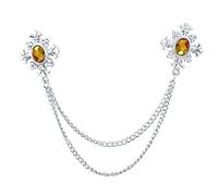 1pcs Fashion Tassel Crystal Cross Chain Brooch Women's Shirt Collar Pins and brooches Personality Lapel Pin Buckle Women Accessories Made in China