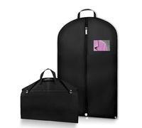 1pcs Fundas Ropa,60 * 100 cm Bolsas de 120g Material No Tejido,Portatrajes Plegable Hombre para Trajes con Cremallera,Bolsa de Ropa Prueba Polvo Humedad,para Abrigos,Vestidos,Camisas-Negro