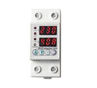 1Pcs Home Usage Dual LED Display 40A 63A Din Rail 230V Adjustable Voltage Surge Protector Relay with Limit Current Protection(40A)