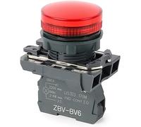1pcs Indicador de señal XB5 Serie XB5-AV63 AV64 Interruptor de botón pulsador de luz piloto LED verde rojo con luz de neón de 22 mm (Color : XB5-AV63)(XB5-AV64)