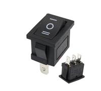 1PCS KCD1 ON-Off 15 * 21mm Black 3 Pin / 6 pin On/Off/On Rocker Switch AC 6A/250V10A/125V(3 pin On - Off - On)