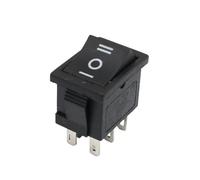 1PCS KCD1 ON-Off 15 * 21mm Black 3 Pin / 6 pin On/Off/On Rocker Switch AC 6A/250V10A/125V(6 On - Off On) Switches