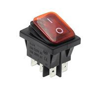 1PCS KCD2 ON-OFF 6Pin red light Heavy Duty Sealed Auto Boat Marine Rocker Switch With LED 15A 16A 20A 250V