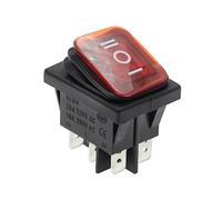 1PCS KCD2 ON-OFF-ON 6Pin red light Heavy Duty Sealed Auto Boat Marine Rocker Switch With LED 15A 16A 20A 250V RNUMLIGH