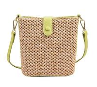 1PCS Ladies Summer Woven Small Bag Fashion Shoulder Zip Wallet Casual Woven Crossbody Shoulder Bag Beach Bag(Green)