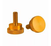 1Pcs/lot M6 X 15mm Anodize Aluminum Alloy Knurled Thumb Screw High Steps Hand Grip Knob Bolts Door Handle Screws(Golden)