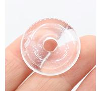 1Pcs Natural Stone Pendants Flat Round Amethysts Big Hole Opal Crystal for Jewelry Making DIY Women Necklace Earrings Gift 25mm-Watermelon_White