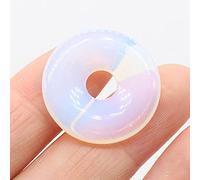 1Pcs Natural Stone Pendants Flat Round Amethysts Big Hole Opal Crystal for Jewelry Making DIY Women Necklace Earrings Gift 25mm-Opal