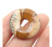 1Pcs Natural Stone Pendants Flat Round Amethysts Big Hole Opal Crystal for Jewelry Making DIY Women Necklace Earrings Gift 25mm-Picture_Stone