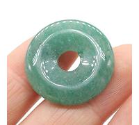 1Pcs Natural Stone Pendants Flat Round Amethysts Big Hole Opal Crystal for Jewelry Making DIY Women Necklace Earrings Gift 25mm-Green_Aventurine