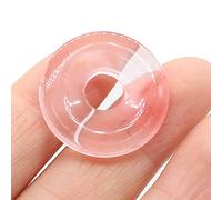 1Pcs Natural Stone Pendants Flat Round Amethysts Big Hole Opal Crystal for Jewelry Making DIY Women Necklace Earrings Gift 25mm-Watermelon_Red