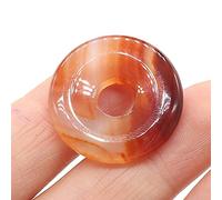 1Pcs Natural Stone Pendants Flat Round Amethysts Big Hole Opal Crystal for Jewelry Making DIY Women Necklace Earrings Gift 25mm-Red_Agate