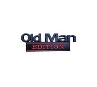1PCS Old Man Edition Car Emblem Metal Badge, 3D Metal Sticker Badge Old Man Edition Car Emblem,Cars Stickers Decals for Cars Motorcycle Truck SUV Side or Rear Tailgate Bumper Sticker (Black Red)