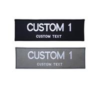 1PCS Parche de Nombre Bordado Personalizado de Gran Tamaño, Etiquetas Tácticas Bordadas Extraíbles Personalizadas para Chaquetas de Chaleco de Mochila con Color Gris y Negro