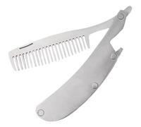 1pcs Peine para Pelo Barba de Acero Inoxidable,Peine Plegable para Hombre y Mujer,Peine de Bolsillo Plegable para Hombres,Portátil para Cabello y Barba,Plata
