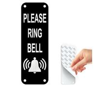 1PCS Please Ring The Bell Sign, Ring Doorbell Sticker, Door Signs Personalized, Metal Aluminium 5×15cm With Self-Adhesive and Pre-Drilled Holes, Easy Mounting on Door or Wall Plaque
