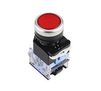 1PCS Push Button Switch LA38-11BN LA38-11BNZS NO/NC Momentary/Latching 22mm 4 Screws Round Panel Cutout 2 Position Knob Switch (Color : Red, Size : Self Reset) Controls Switches