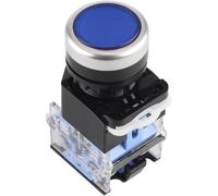 1PCS Push Button Switch LA38-11BN LA38-11BNZS NO/NC Momentary/Latching 22mm 4 Screws Round Panel Cutout 2 Position Knob Switch (Color : Blue, Size : Self-Locking)