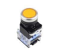 1PCS Push Button Switch LA38-11BN LA38-11BNZS NO/NC Momentary/Latching 22mm 4 Screws Round Panel Cutout 2 Position Knob Switch (Color : Yellow, Size : Self-Locking) Controls Switches