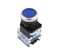 1PCS Push Button Switch LA38-11BN LA38-11BNZS NO/NC Momentary/Latching 22mm 4 Screws Round Panel Cutout 2 Position Knob Switch (Color : Blue, Size : Self Reset) Controls Switches
