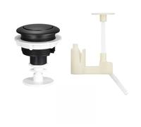 1PCS Toilet Tank Flush Button Single With Bracket Replacement For Bathroom(Black with Stand)