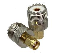 1pcs UHF SO239 PL259 to SMA Male & Female Jack RF Coaxial Adapter Connector Wire Terminals Straight Brass(UHF Jack to SMA Plug)