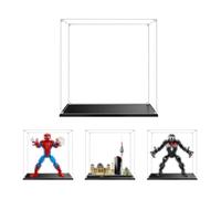 1Pcs Vitrina Acrílica Transparente Antipolvo. 30x15x30cm, Base Negra | MADEHAY Grand Caja de Exhibición para Lego Modelo Serie 71707 71750 71783 76225 76226 76230.