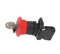 1Pcs XB5 AS142 Key Emergency Stop Red Mushroom Head Size 40MM Push Button Switch Lock NO NC Normally Open AS145 22mm ZB5(1NC)