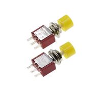 1PCS yellow 3Pin C-NO-NC 6MM Momentary Automatic Push Button Switch ON-(ON) 2A 250VAC/5A 120VAC RNUMLIGH
