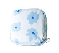 1pieza Bolsa De Almacenamiento Para Toallas Sanitarias Portátil y Cremallera Para Viajes y Uso Diario Diseño De Flores white Para Mujeres y Niñas