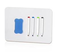 1Piezas Pizarra Blanca Pequeña, A4 Mini Pizarra Blanca de Borrado en Seco de Doble Cara, Portátil Whiteboard, con 4 Pizarras Blancas de Rotulador y 1 Borradores para Aula, Hogar y Oficina