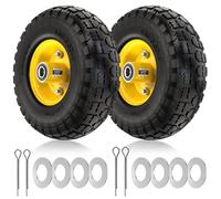 1PZ ES3-LQ8 4.10/3.50-4 Neumático macizo 255 mm Neumáticos Antipinchazos 10 pulgadas para Carretilla de Transporte Plataformas Rodantes Carretilla Manual Carro de Jardín 400 lb de carga 2 piezas