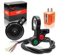 1PZ F04-IC1 22mm 7/8" Interruptor de manillar de motocicleta Botón de encendido y apagado Interruptor + Relé intermitente de 2 pines 12 V + bocina, reemplazo para Honda Yamaha Suzuki Kawasaki Arctic
