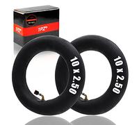 1PZ SP1-W25 2x Cámara de aire 10 pulgadas 10x2.50 Compatible para Patinete Eléctrico Kugoo M4, Válvula codo 45 grados, Cámara de Repuesto para Dualtron Inokim OX Neumáticos 80/65-6 o 255x80