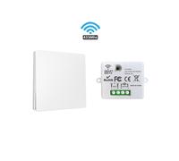 (1RC 1W) Interruptor de luz inteligente inalámbrico, interruptor de botón autoalimentado, no requiere batería,
